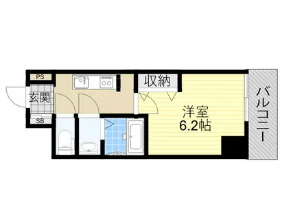 ワールドアイURBAN GATE(1K/7階)の間取り写真