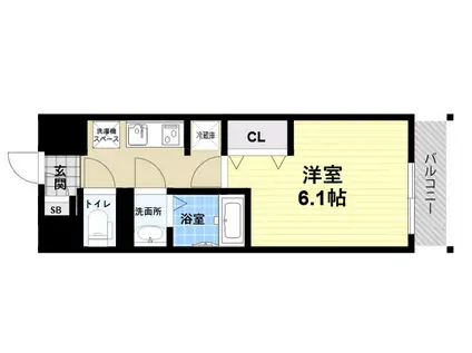 ワールドアイURBAN GATE(1K/2階)の間取り写真