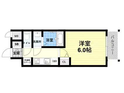 ファステート尼崎クロノス(1K/9階)の間取り写真