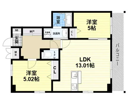 杭瀬本町1丁目PJ(2LDK/11階)の間取り写真