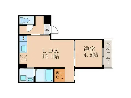 MOVE尼崎開明町(1LDK/1階)の間取り写真