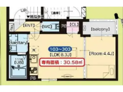 F ASECIA ALOE(1LDK/1階)の間取り写真