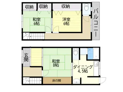 西桜木町テラス(3DK)の間取り写真