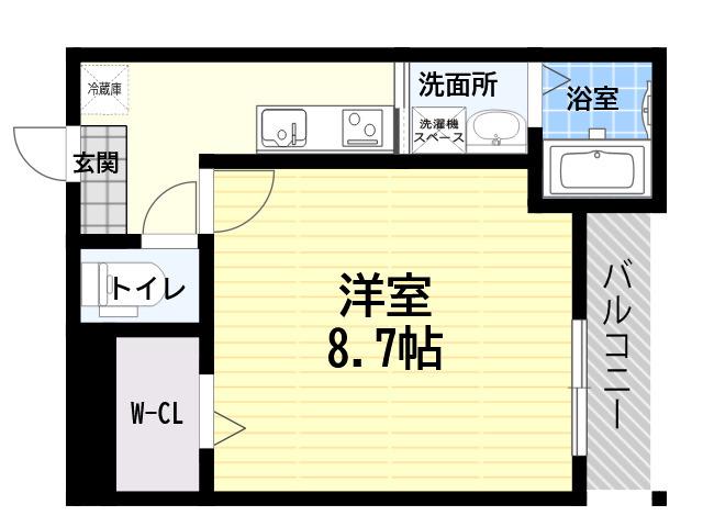 フジパレス水明公園西(1K/3階)の間取り写真