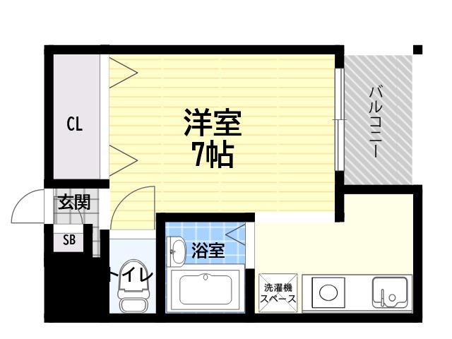 ハイクオリティ神田(1K/6階)の間取り写真