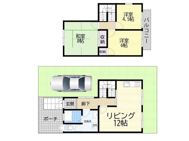 南ひばりガ丘テラス(3LDK)の間取り写真