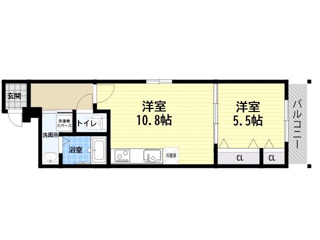 フジパレス武庫川駅北(1LDK/3階)の間取り写真