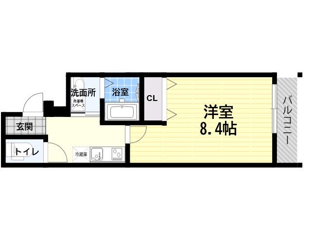 フジパレス神田南通2番館(1K/1階)の間取り写真
