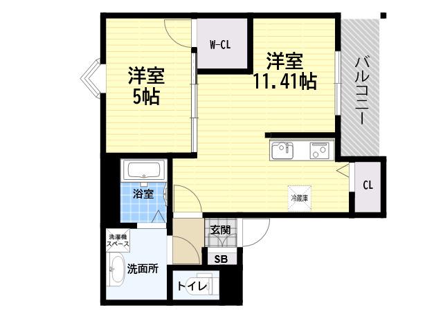ココングランジュール尼崎西立花(1LDK/1階)の間取り写真
