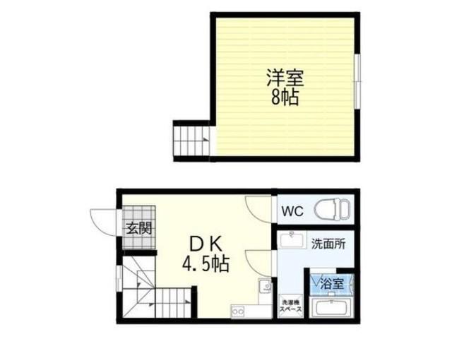 阪神本線 尼崎駅(ＪＲ) 徒歩11分 2階建 築76年(1DK)の間取り写真