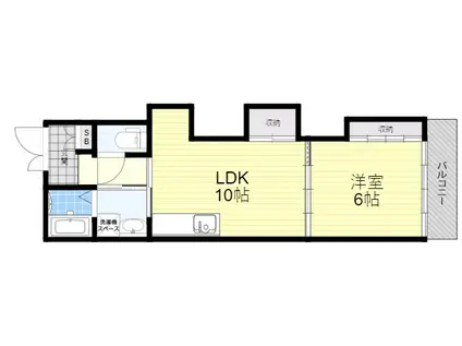 敷島第1マンション(1LDK/2階)の間取り写真