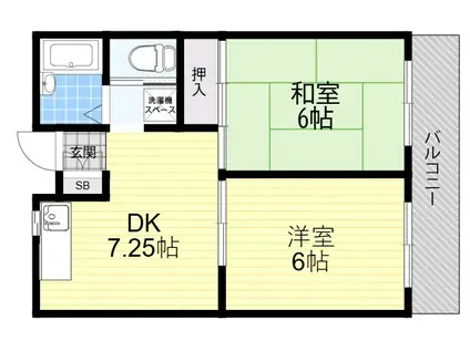 GM藤田町イースト(2DK/4階)の間取り写真