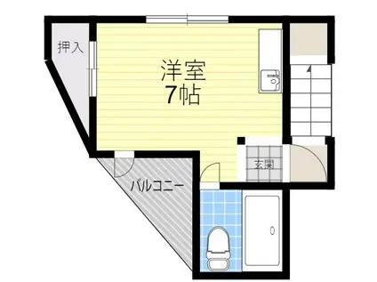 コスモ八坂ハイツ(ワンルーム/3階)の間取り写真