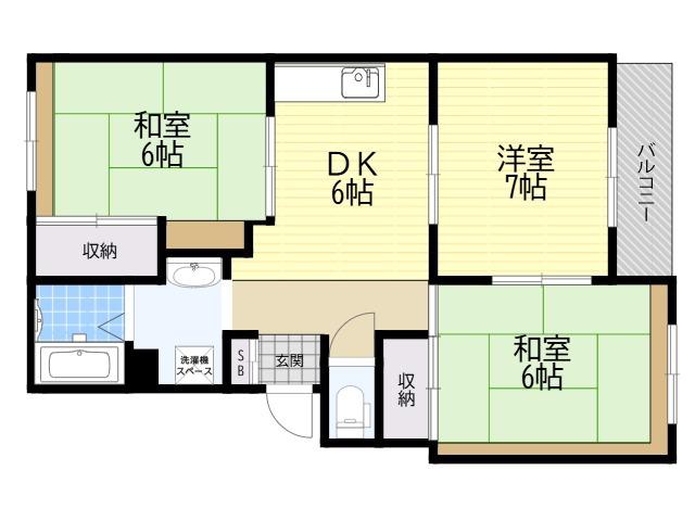 グリーンパーク高柳(3DK/3階)の間取り写真