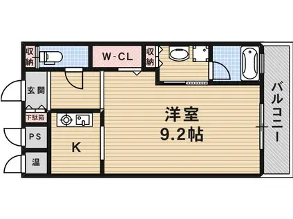 ドミールK&M門真(1K/3階)の間取り写真