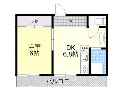橋本マンション(1DK/3階)の間取り写真