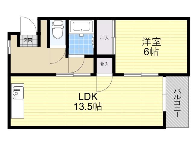 佐太ニューハイツ(1LDK/1階)の間取り写真