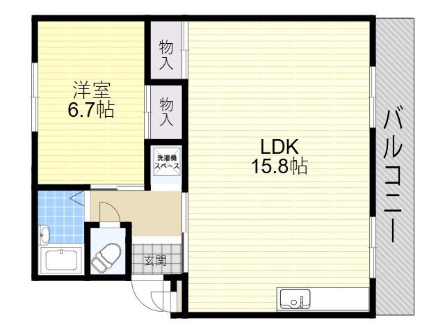 第一林マンション(1LDK/3階)の間取り写真