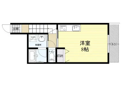 ハイツプランドール(ワンルーム/2階)の間取り写真