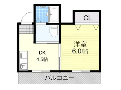 サンライズ緑町(1DK/5階)の間取り写真