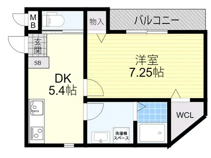 エミュール古川橋(1DK/3階)の間取り写真