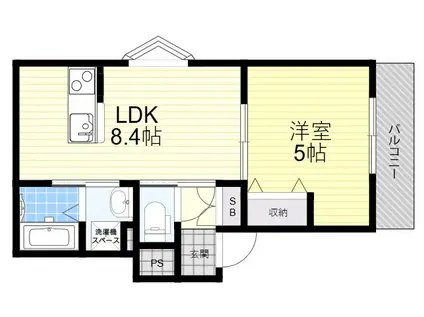 RESIDENCE HARU Ⅰ(1LDK/1階)の間取り写真