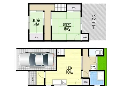 京阪本線 寝屋川市駅 徒歩5分 2階建 築58年(2LDK)の間取り写真