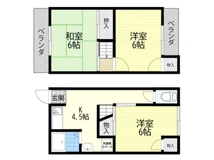 寝屋川初町貸家(3K)の間取り写真