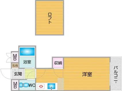 コスモレジデンス北加賀屋2(1K/4階)の間取り写真