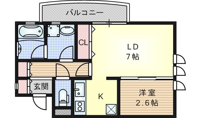 VILLA MARIENKRONE(1LDK/1階)の間取り写真