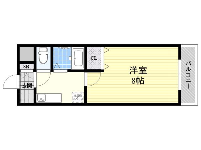 HOPE HILL上山手(1K/3階)の間取り写真