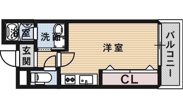 プティ・ベール千里(ワンルーム/5階)の間取り写真