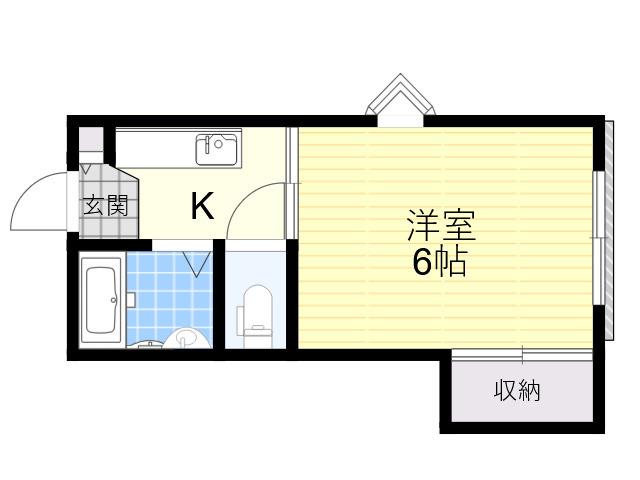クローリス(1K/1階)の間取り写真