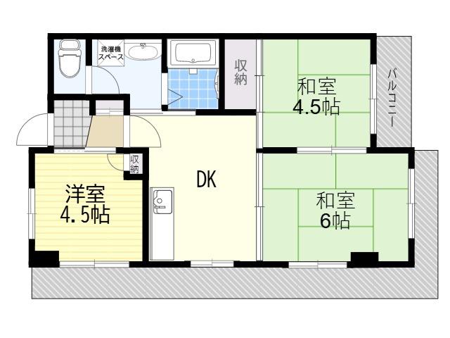 フルールハイツ(3DK/3階)の間取り写真