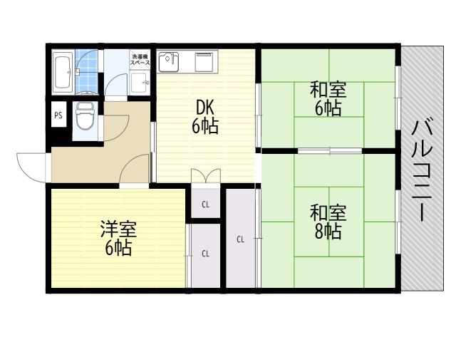 入江マンション(3DK/2階)の間取り写真