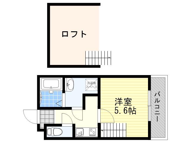 アヴェニール泉町(1K/1階)の間取り写真