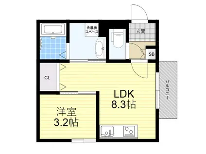 アート千里山月が丘(1LDK/2階)の間取り写真