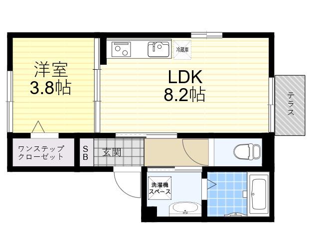 オンズ六甲(1LDK/1階)の間取り写真