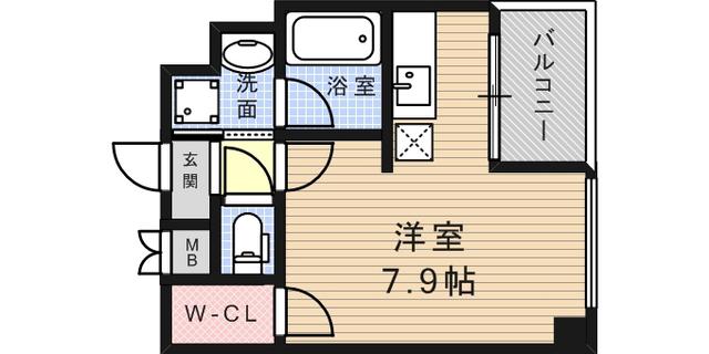 カノン甲南山手(ワンルーム/3階)の間取り写真