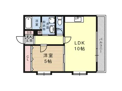 ビエント六甲Ⅲ(1LDK/4階)の間取り写真