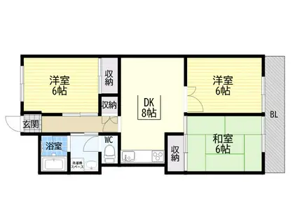 上野ハイツ(3DK/5階)の間取り写真