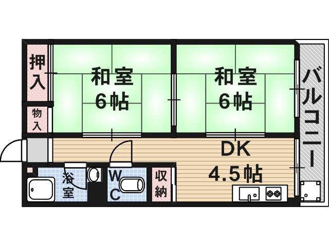 東嶋ビル(2DK/3階)の間取り写真