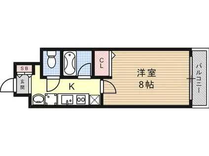 ネオハイム六甲(1K/8階)の間取り写真