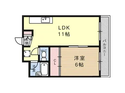 セレコート東灘(1LDK/3階)の間取り写真