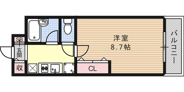 エスペランサ御影Ⅲ(1K/2階)の間取り写真