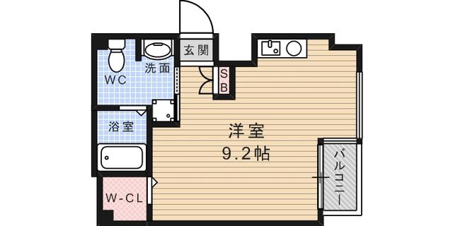 クラウンシティ本山(ワンルーム/3階)の間取り写真