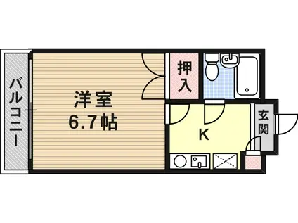 理光マンション(1K/4階)の間取り写真