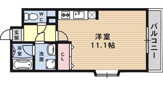 アールヴィラージュ(1K/2階)の間取り写真