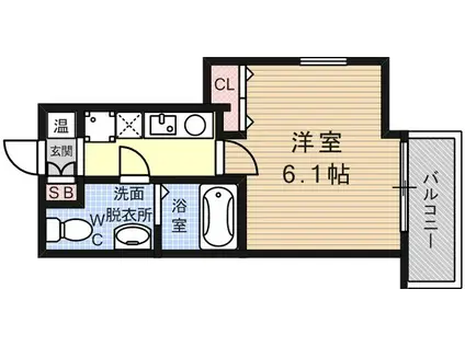 ダイドーメゾン神戸六甲(1K/10階)の間取り写真