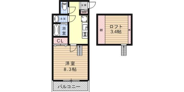 エスペランサ灘駅前(1K/5階)の間取り写真